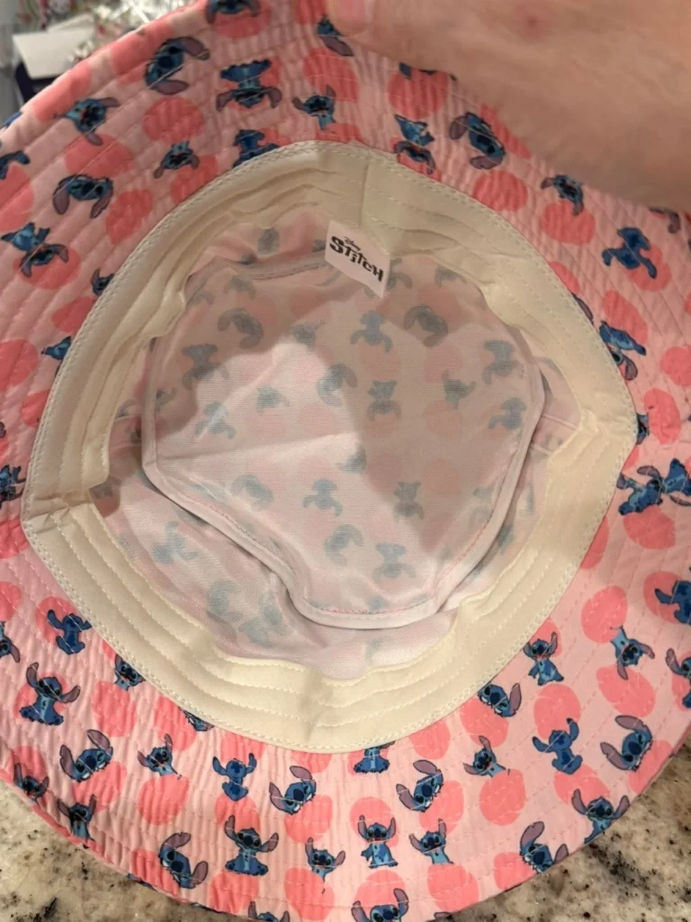 Stitch Pink Bucket Hat with Blue Character Print 4+ years old